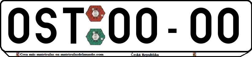 Matrícula de coche de República Checa antigua provincial