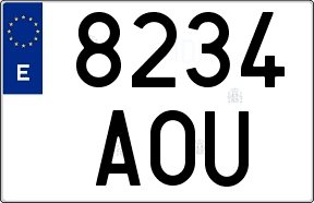 Created square Spanish license plate