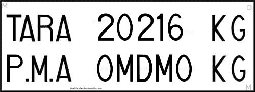 Maximum Authorized Weight truck plate