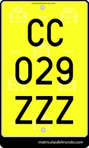 Matrícula de ejemplo de Moped Current español