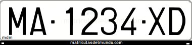 Generate your own old Spanish license plate with fine lettering for free