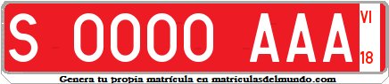 Genera tu propia matricula española de turista temporal Temporary franja roja