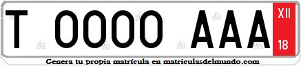 Genera tu propia matricula española de turista temporal Temporary franja roja
