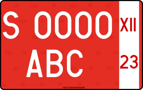 Matrícula España Current creador gratis temporal cuadrada