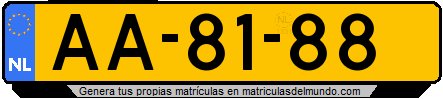 Genera tu propia matricula de Holanda actual gratis / Generate your own netherands license plate from current system for free