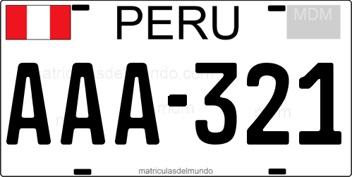 Matrícula de Perú actual ordinario creada gratis
