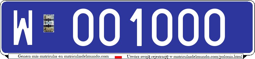 Genera y crea tu propia matricula de Polonia diplomatico sin pegatina gratis / Generate your own polish diplomatic without sticker system license plate for free