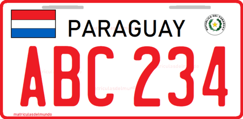 Patente del Paraguay antigua hasta 2019 roja