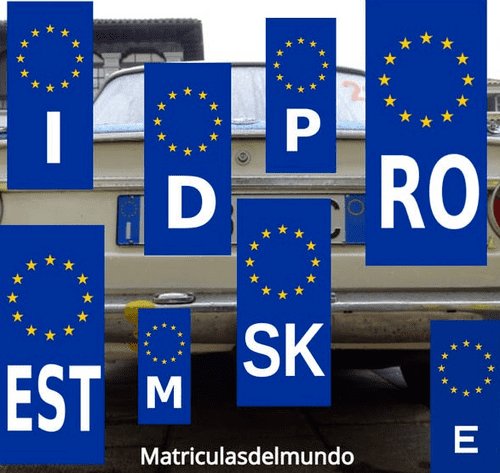 European license plate blue euroband stripe