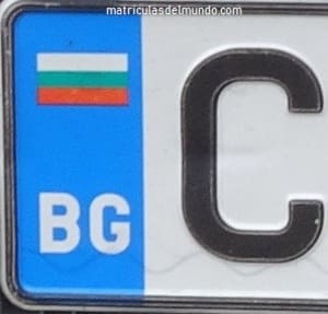 Matrícula de coche de Bulgaria con bandera