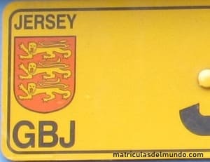 Matrícula de coche de Jersey con escudo