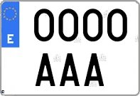 Spanish license plate with a tall size 