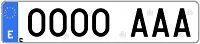 current size of Spanish car license plate