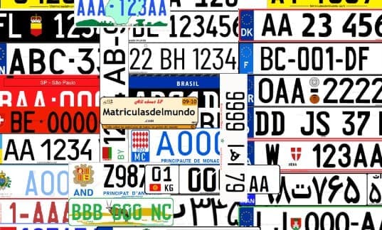 Matrículas del mundo para crear gratis