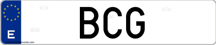 Matrícula de España BCG