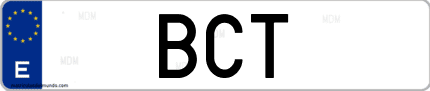 Matrícula de España BCT