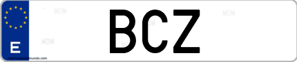 Matrícula de España BCZ