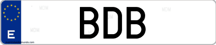 Matrícula de España BDB