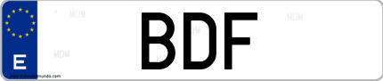 Matrícula de España BDF