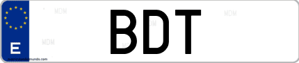 Matrícula de España BDT