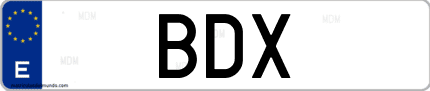 Matrícula de España BDX