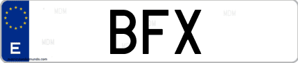 Matrícula de España BFX