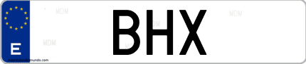 Matrícula de España BHX