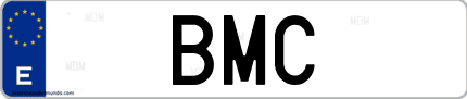 Matrícula de España BMC