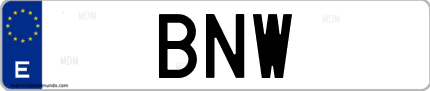 Matrícula de España BNW