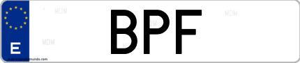 Matrícula de España BPF