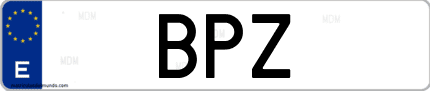 Matrícula de España BPZ