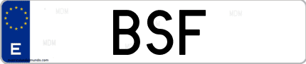 Matrícula de España BSF