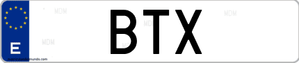 Matrícula de España BTX