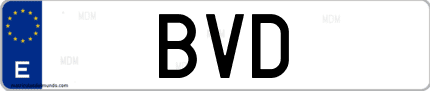 Matrícula de España BVD