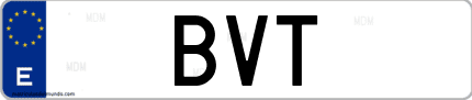 Matrícula de España BVT