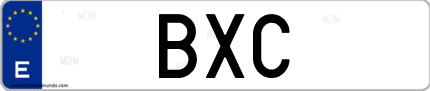 Matrícula de España BXC