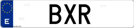 Matrícula de España BXR