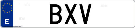 Matrícula de España BXV