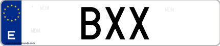 Matrícula de España BXX