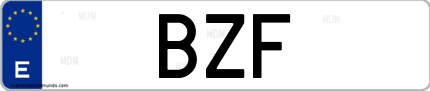Matrícula de España BZF