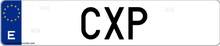 Matrícula de España CXP