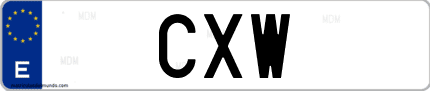 Matrícula de España CXW