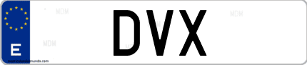 Matrícula de España DVX