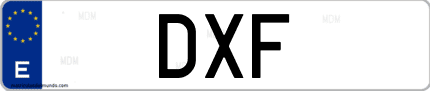 Matrícula de España DXF