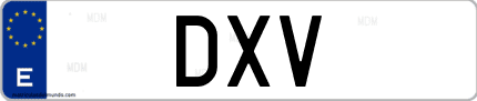 Matrícula de España DXV