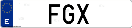 Matrícula de España FGX