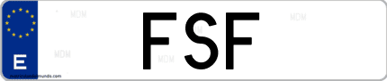Matrícula de España FSF
