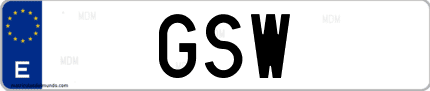 Matrícula de España GSW