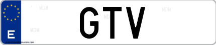 Matrícula de España GTV