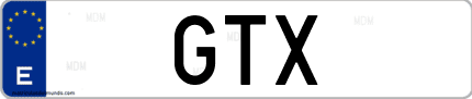 Matrícula de España GTX